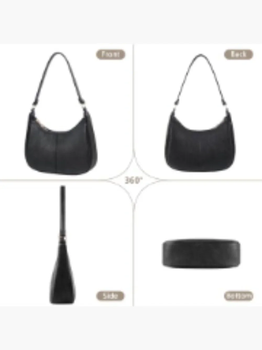 Soft Faux Leather Hobo Bag Crossbody Shoulder Purse with Adjustable Strap